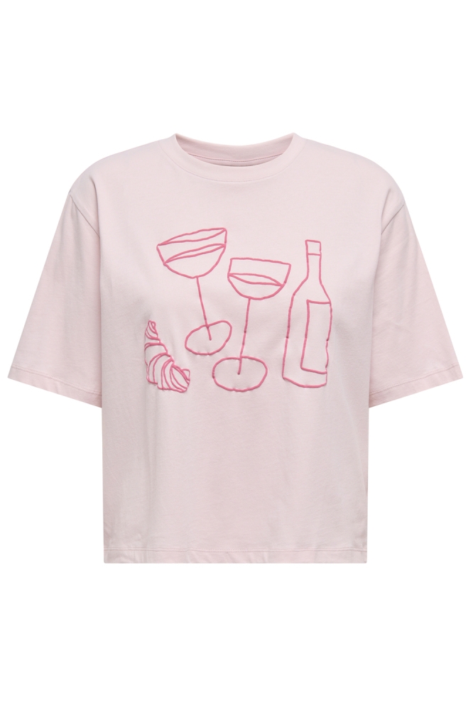 JDYALBA S/S PRINT TOP JRS 15348342 CHALK PINK